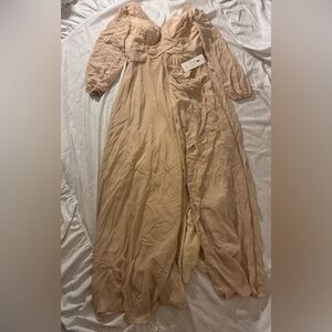 Wear Your Love Formal V Surplice Pleated Crossover Neckline Chiffon Dress